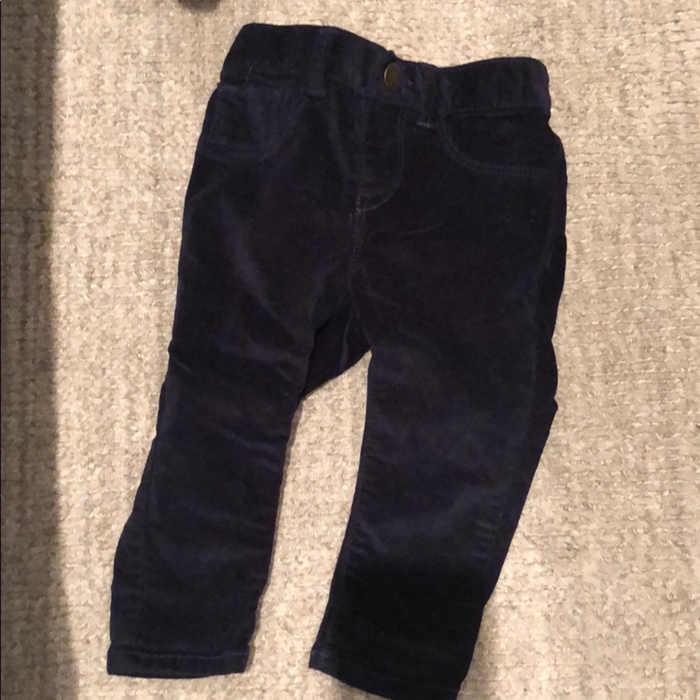 NWOT navy GAP velour pants, 12-18 mos.